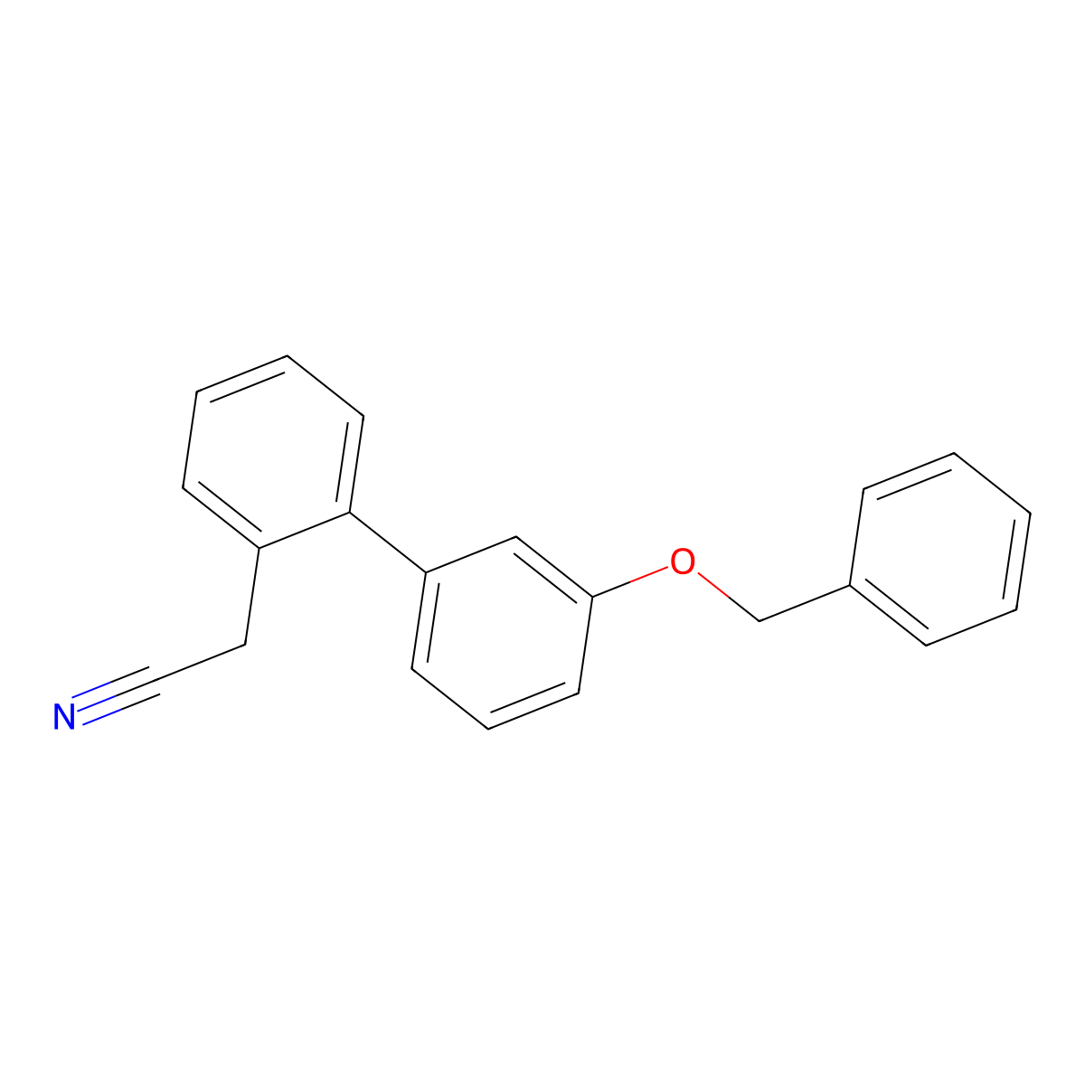 (3'-Benzyloxybiphenyl-2-yl)acetonitrile molecular structure, CAS 2989408-54-8