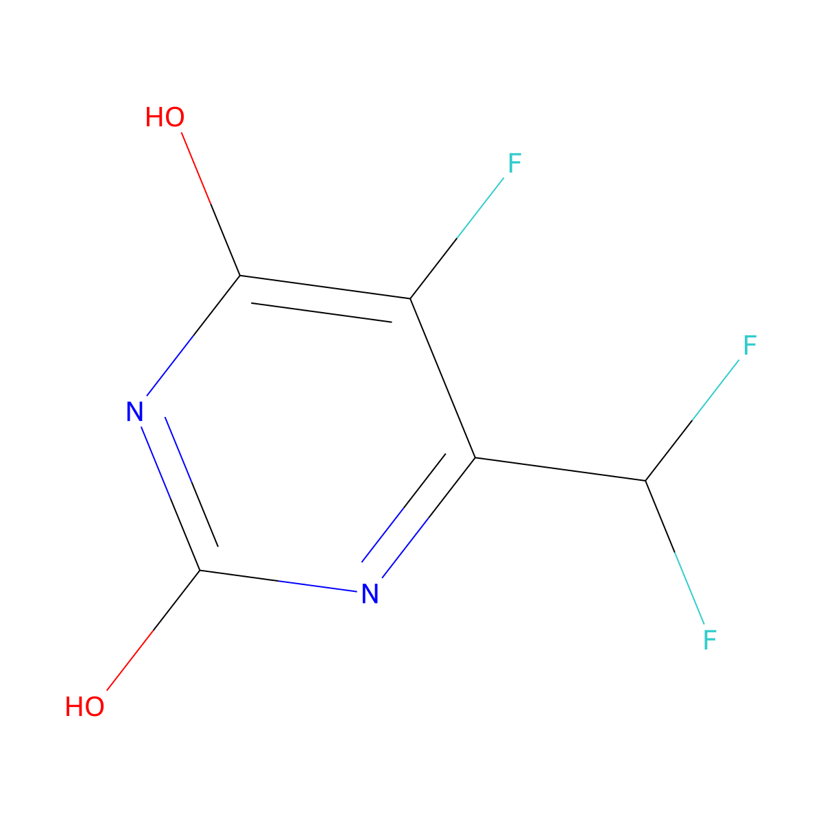 6-(Difluoromethyl)-5-fluoropyrimidine-2,4-diol molecular structure, CAS 2989450-59-9