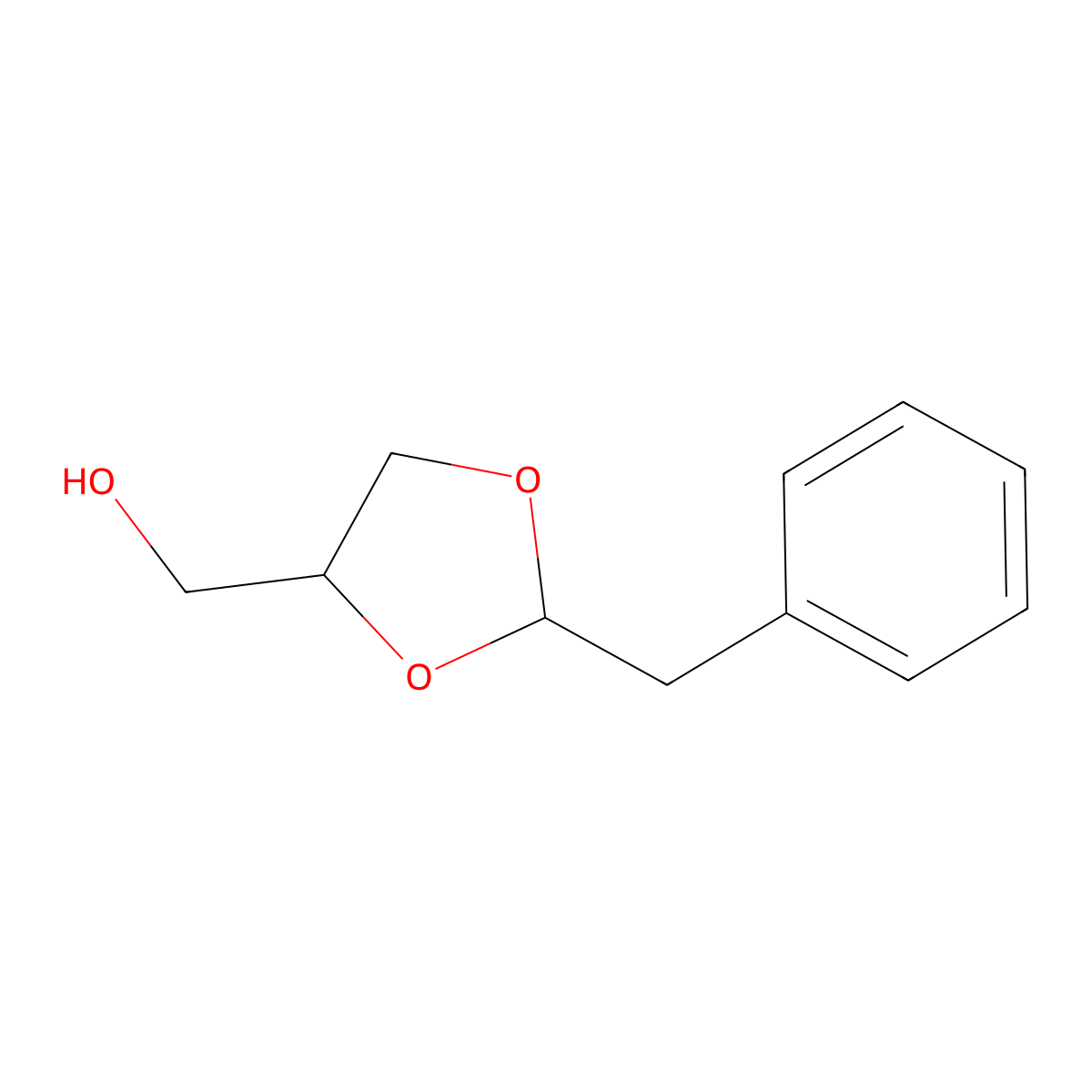 2-(Phenylmethyl)-1,3-dioxolane-4-methanol molecular structure, CAS 29895-73-6