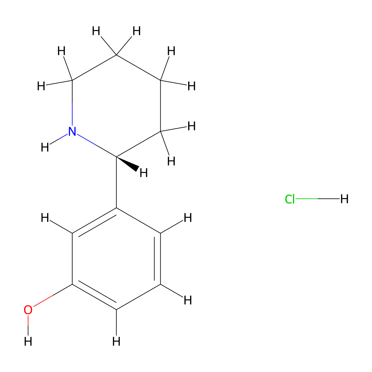 (R)-3-(Piperidin-2-yl)phenol hydrochloride molecular structure, CAS 2989502-35-2