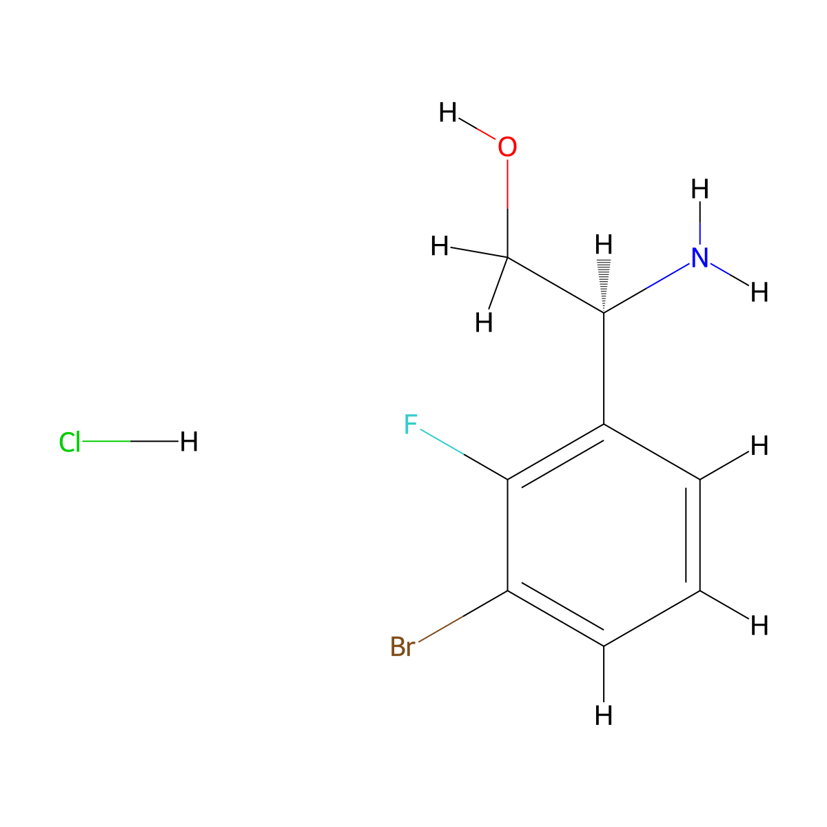 (S)-2-Amino-2-(3-bromo-2-fluorophenyl)ethan-1-ol hydrochloride molecular structure, CAS 2989519-04-0