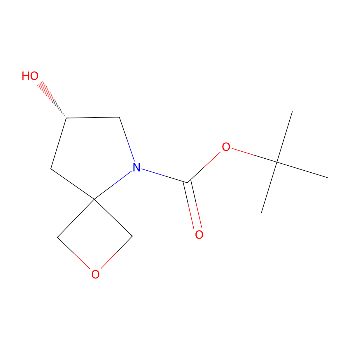tert-butyl (S)-7-hydroxy-2-oxa-5-azaspiro[3.4]octane-5-carboxylate molecular structure, CAS 2989668-51-9