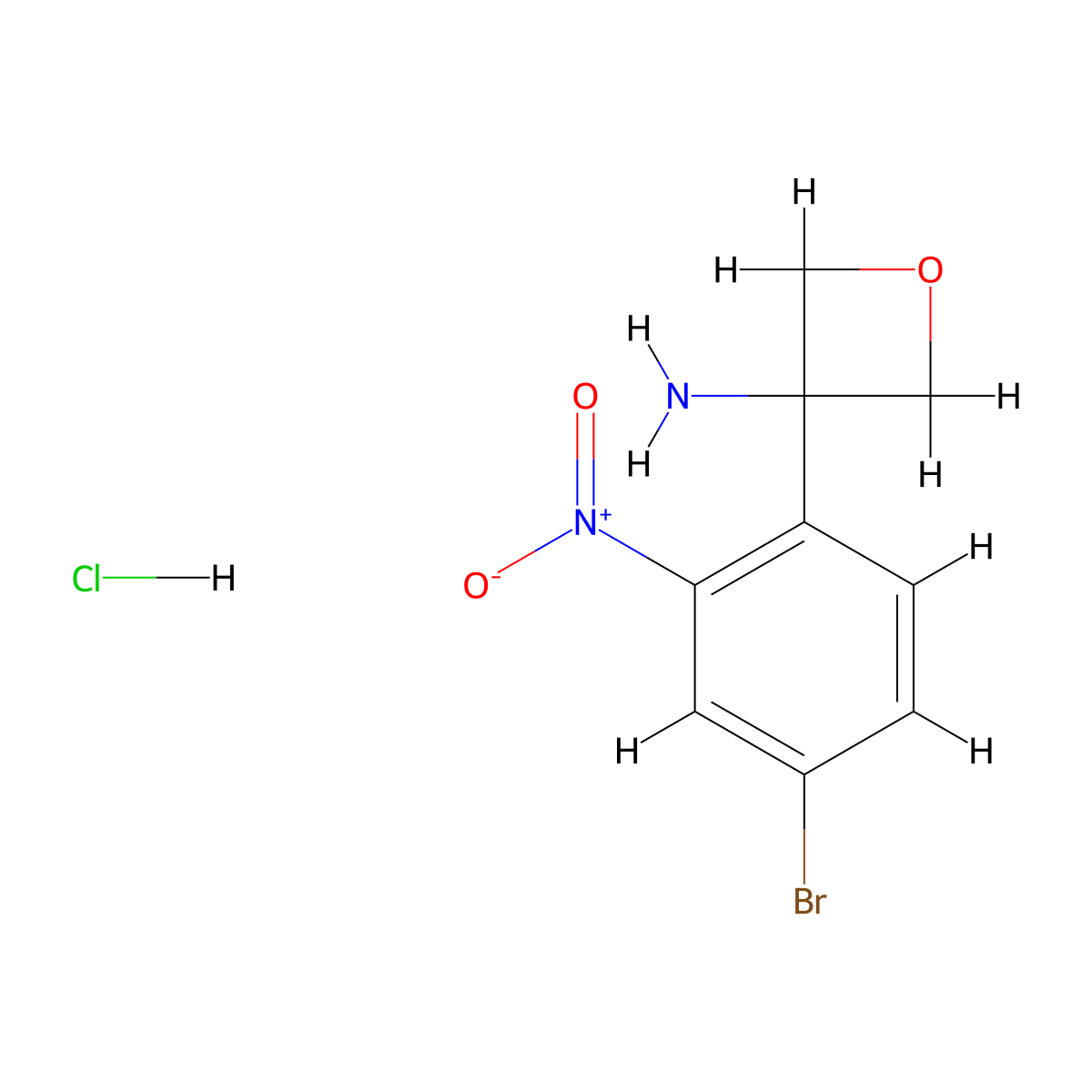 3-(4-Bromo-2-nitrophenyl)oxetan-3-amine hydrochloride molecular structure, CAS 2989672-90-2