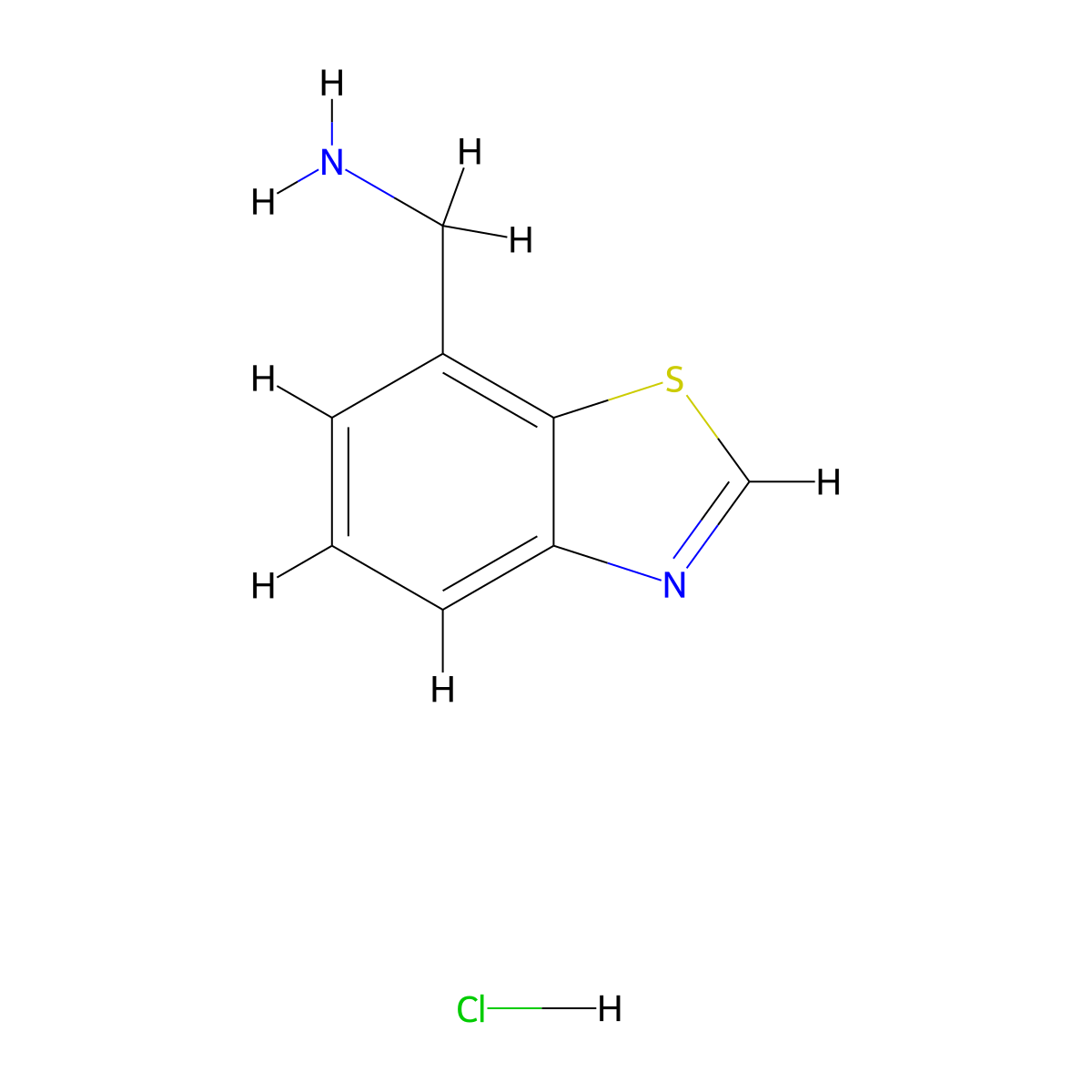 Benzo[d]thiazol-7-ylmethanamine hydrochloride molecular structure, CAS 2989764-21-6