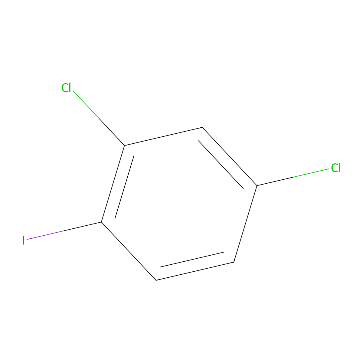2,4-Dichloro-1-iodobenzene molecular structure, CAS 29898-32-6