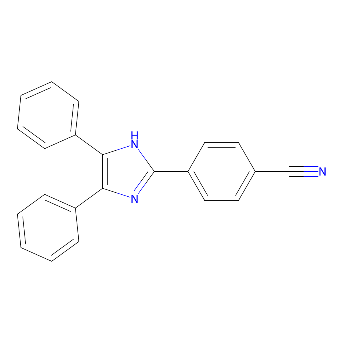 4-(4,5-Diphenyl-1H-imidazol-2-yl)benzonitrile molecular structure, CAS 29898-72-4