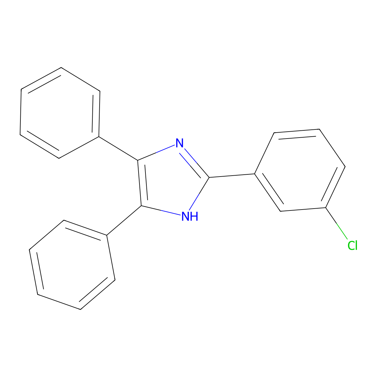 2-(3-Chlorophenyl)-4,5-diphenyl-1H-imidazole molecular structure, CAS 29898-73-5