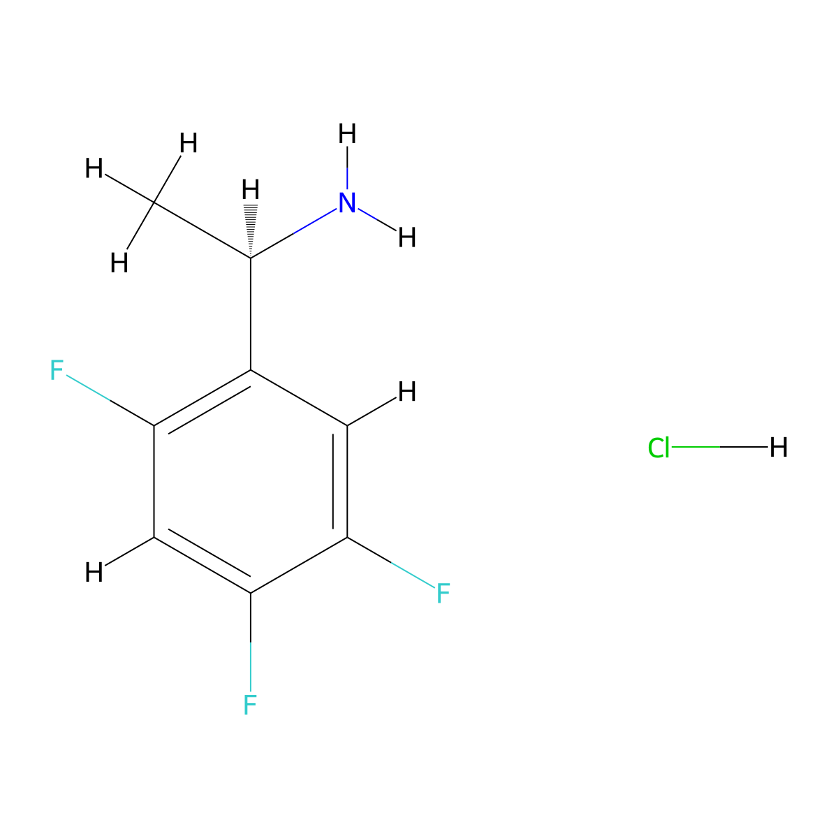 (1R)-1-(2,4,5-trifluorophenyl)ethan-1-amine hydrochloride molecular structure, CAS 2989860-25-3