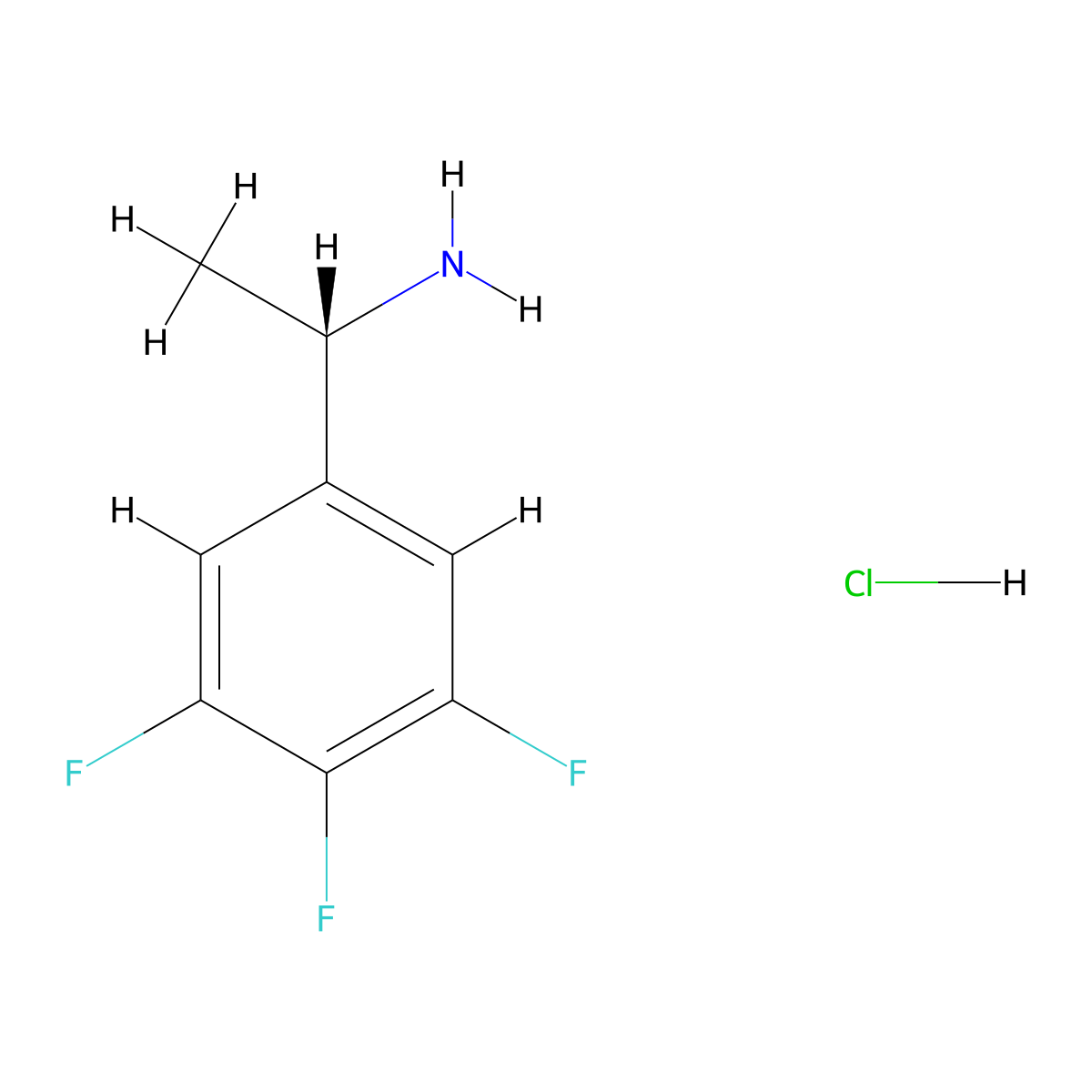 (1S)-1-(3,4,5-trifluorophenyl)ethan-1-amine hydrochloride molecular structure, CAS 2989876-20-0
