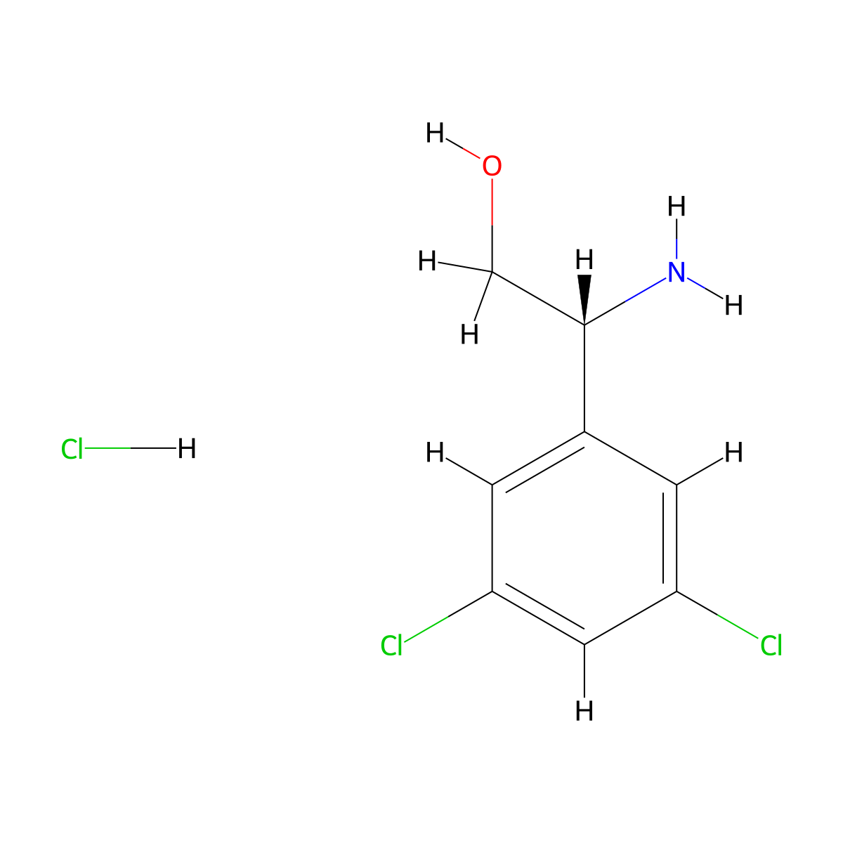 (R)-2-Amino-2-(3,5-dichlorophenyl)ethan-1-ol (hydrochloride) molecular structure, CAS 2989876-35-7