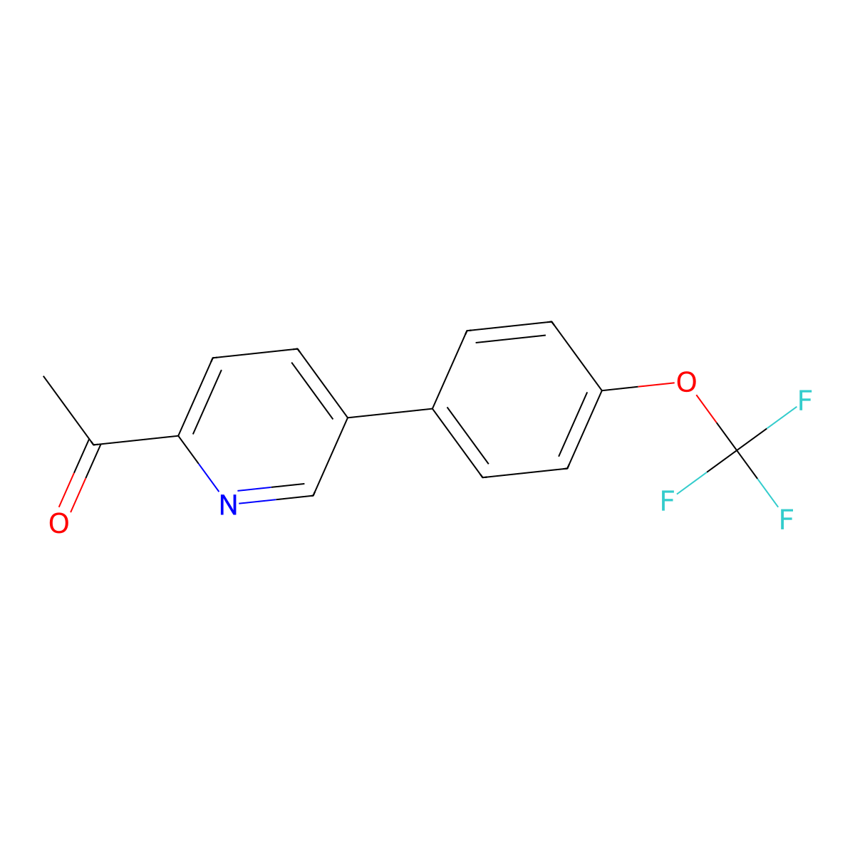 1-(5-(4-(Trifluoromethoxy)phenyl)pyridin-2-yl)ethanone molecular structure, CAS 2989930-61-0
