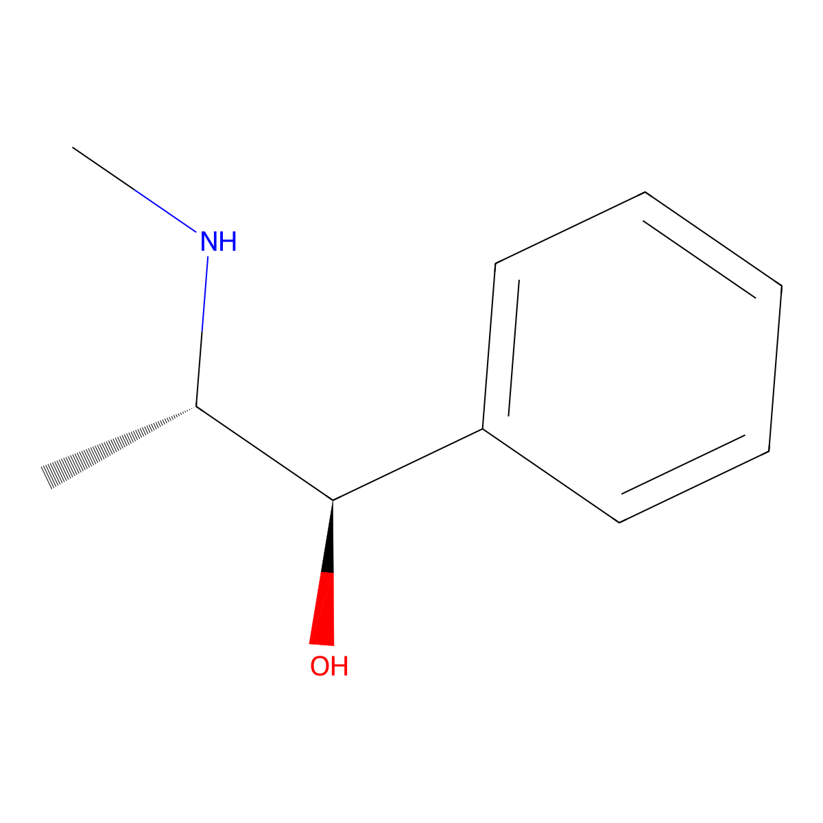 Ephedrine molecular structure, CAS 299-42-3