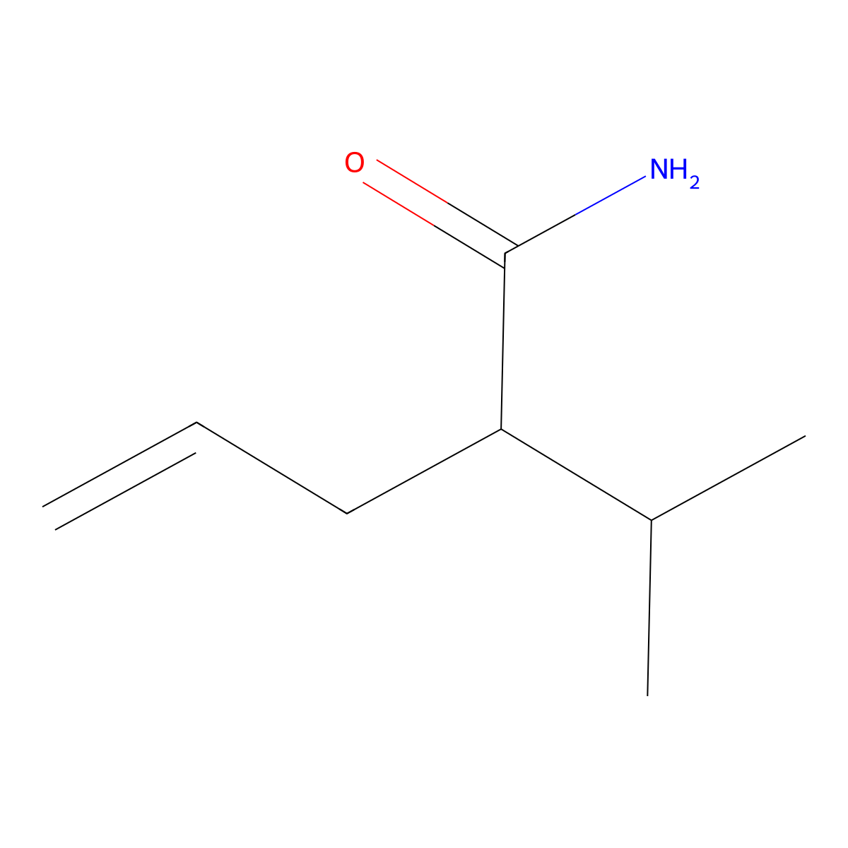 2-(1-Methylethyl)-4-pentenamide molecular structure, CAS 299-78-5