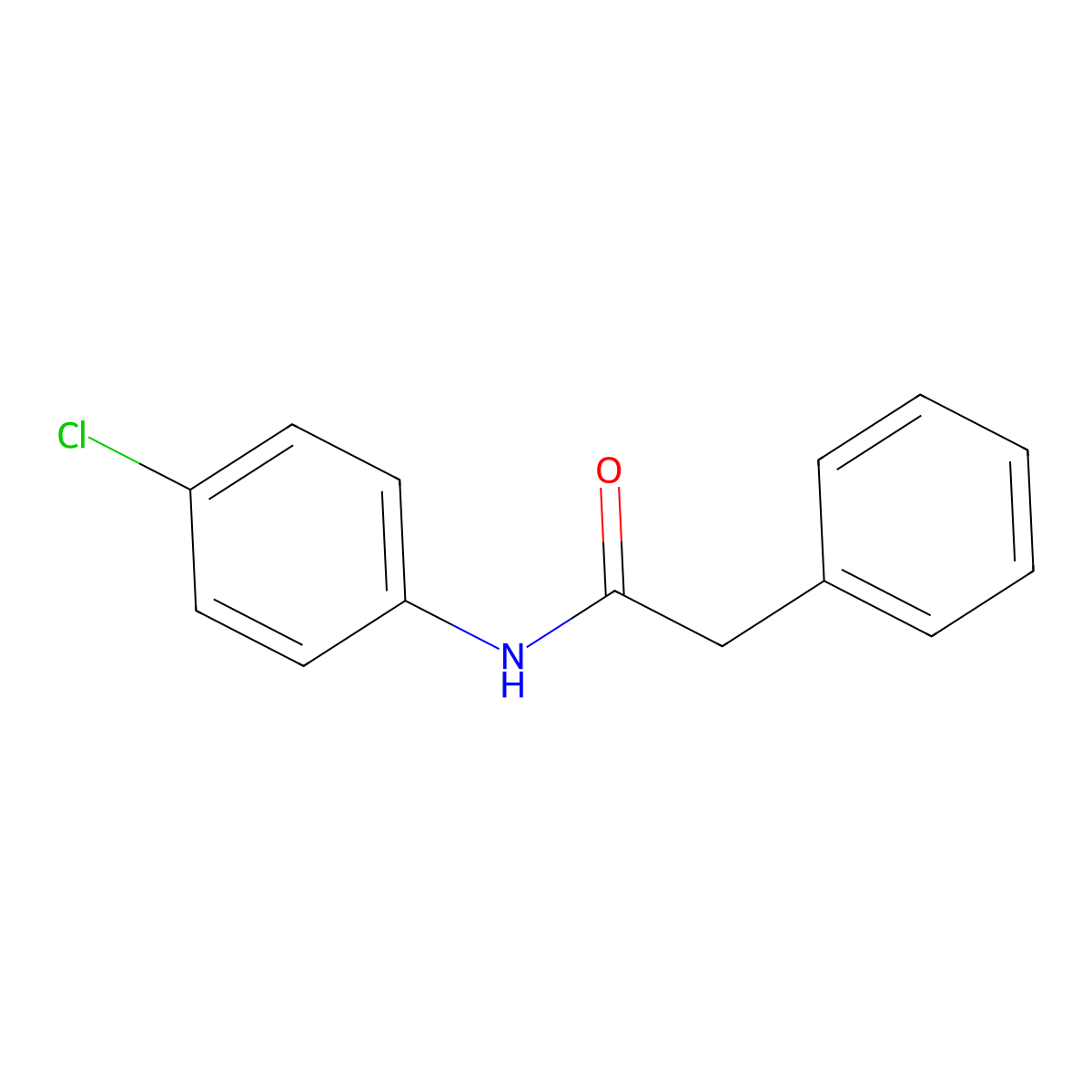 N-(4-chlorophenyl)-2-phenylacetamide molecular structure, CAS 2990-06-9