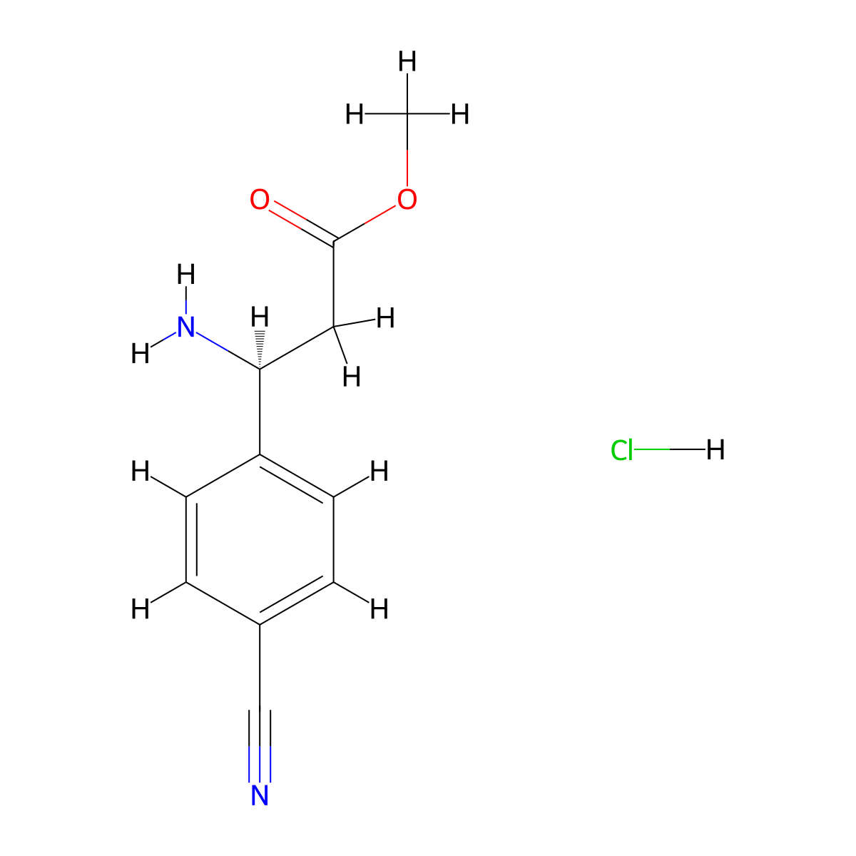 methyl (3S)-3-amino-3-(4-cyanophenyl)propanoate hydrochloride molecular structure, CAS 2990018-60-3