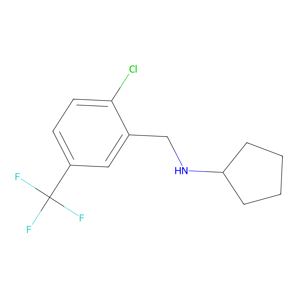 N-(2-Chloro-5-(trifluoromethyl)benzyl)cyclopentanamine molecular structure, CAS 2990091-45-5