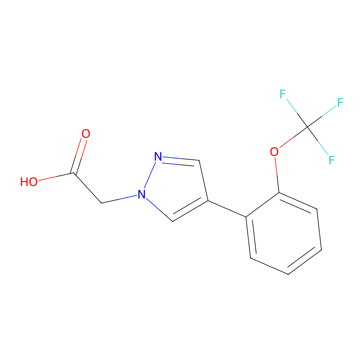 2-(4-(2-(Trifluoromethoxy)phenyl)-1H-pyrazol-1-yl)acetic acid molecular structure, CAS 2990112-84-8