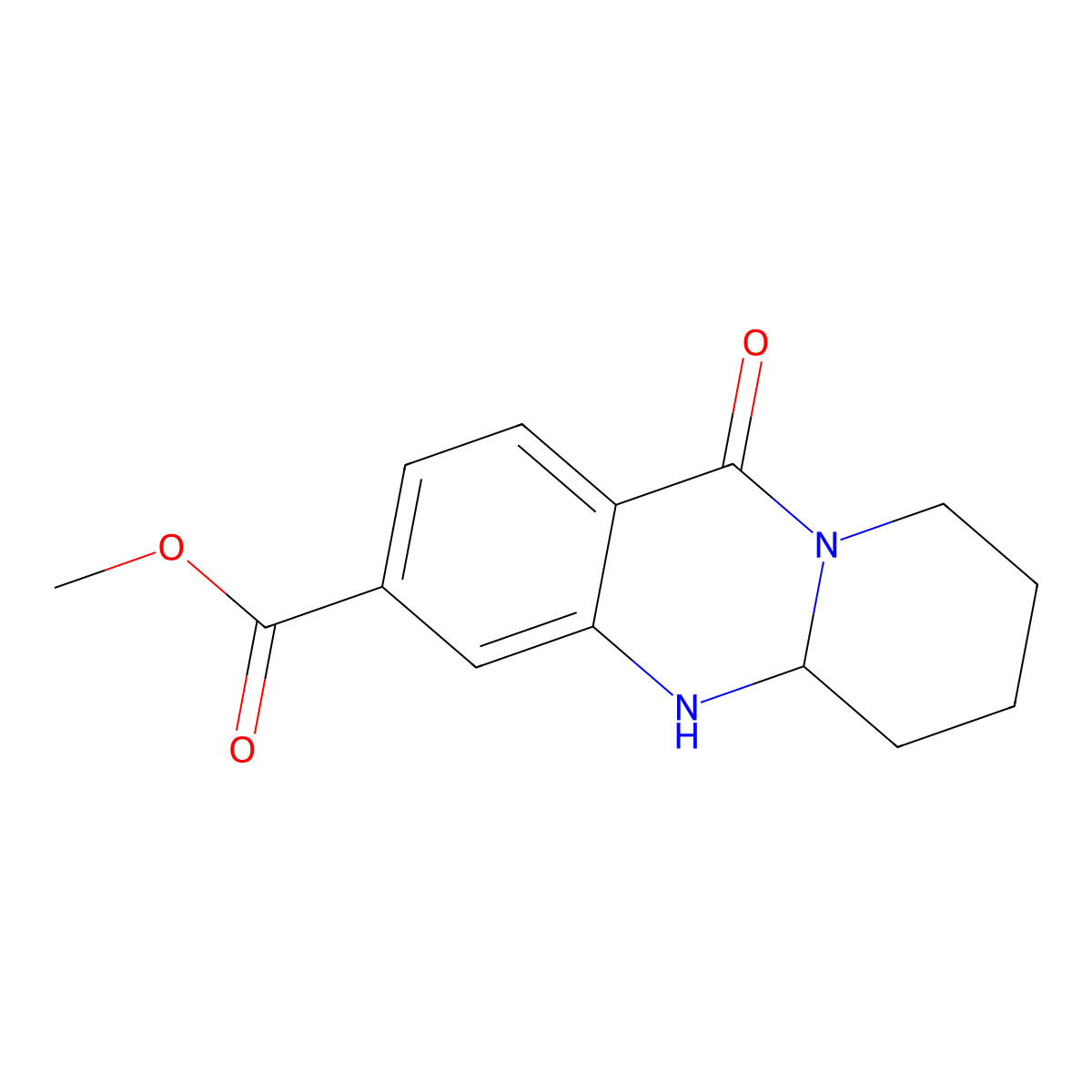methyl 11-oxo-5H,5aH,6H,7H,8H,9H,11H-pyrido[2,1-b]quinazoline-3-carboxylate molecular structure, CAS 2990151-61-4