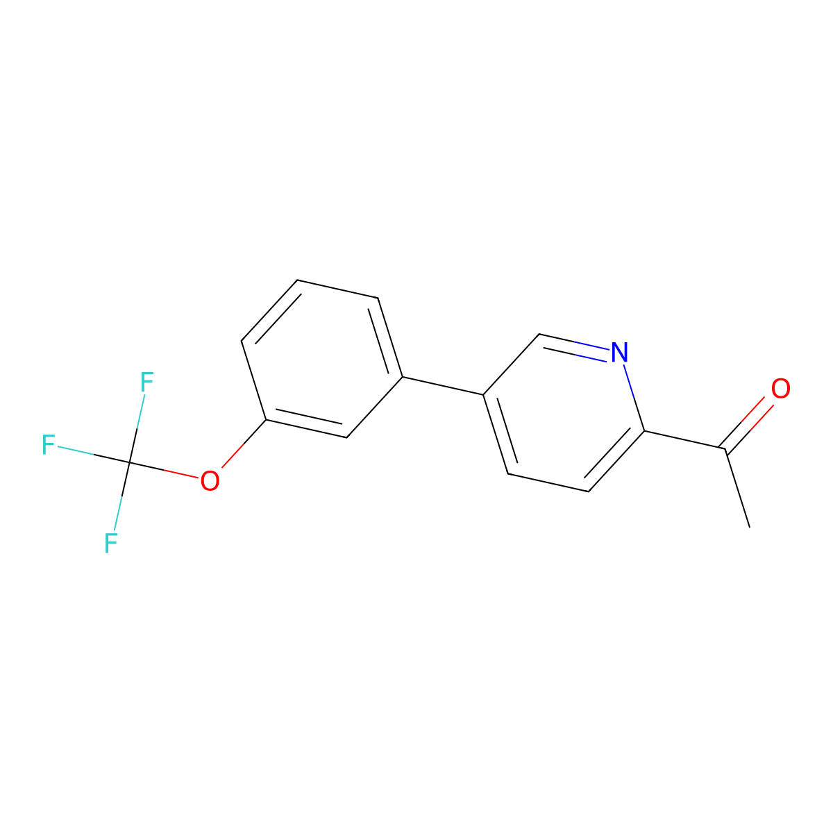 1-(5-(3-(Trifluoromethoxy)phenyl)pyridin-2-yl)ethanone molecular structure, CAS 2990231-68-8
