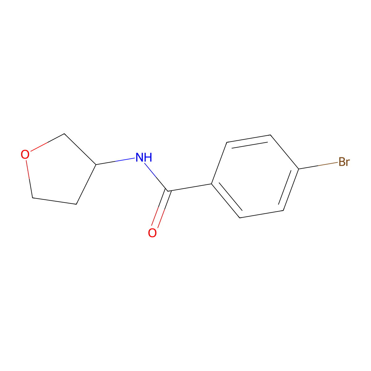 4-Bromo-N-(tetrahydrofuran-3-YL)benzamide molecular structure, CAS 2990273-49-7