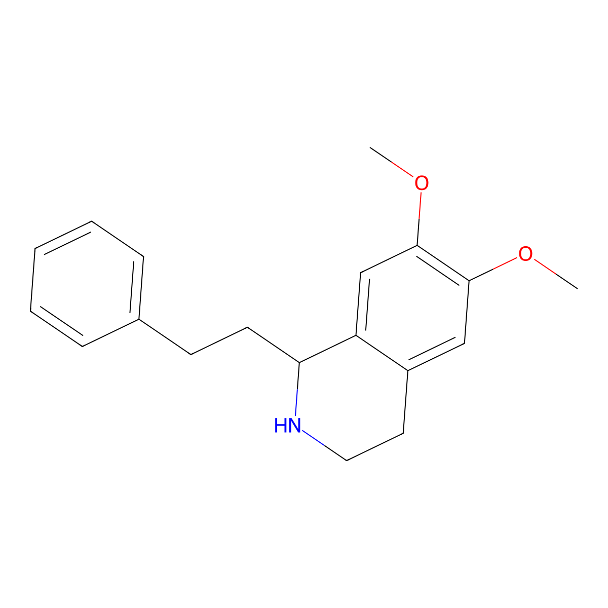 6,7-Dimethoxy-1-(2-phenylethyl)-1,2,3,4-tetrahydroisoquinoline molecular structure, CAS 29903-68-2