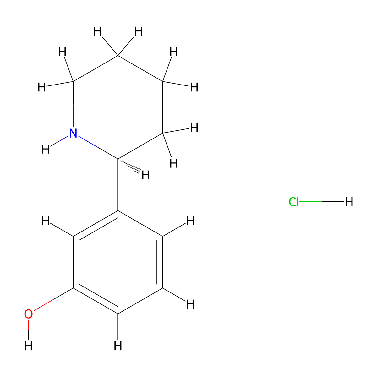 (S)-3-(Piperidin-2-yl)phenol hydrochloride molecular structure, CAS 2990302-13-9