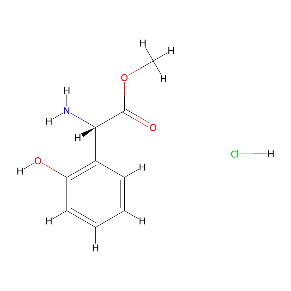 Methyl (S)-2-Amino-2-(2-hydroxyphenyl)acetate Hydrochloride molecular structure, CAS 2990326-78-6