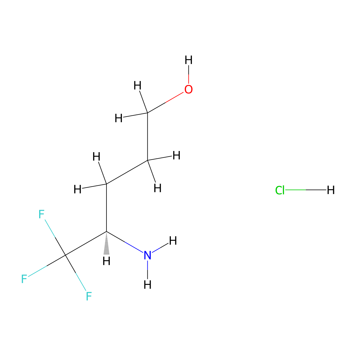 (R)-4-Amino-5,5,5-trifluoropentan-1-OL hydrochloride molecular structure, CAS 2990357-60-1
