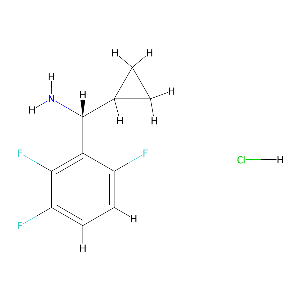 (R)-Cyclopropyl(2,3,6-trifluorophenyl)methanamine hydrochloride molecular structure, CAS 2990374-27-9
