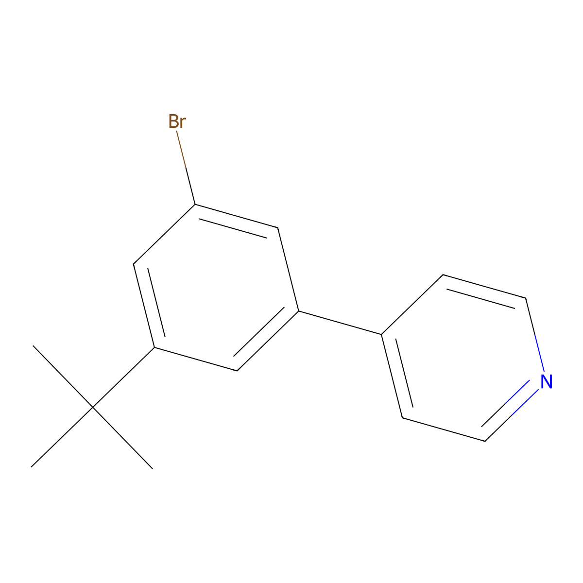 4-(3-Bromo-5-(tert-butyl)phenyl)pyridine molecular structure, CAS 2990384-35-3