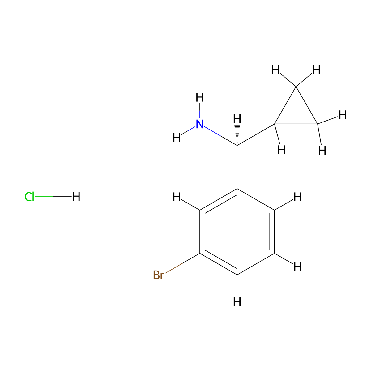 (S)-(3-bromophenyl)(cyclopropyl)methanamine hydrochloride molecular structure, CAS 2990408-41-6