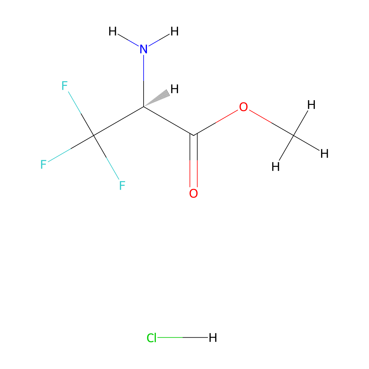 methyl (2S)-2-amino-3,3,3-trifluoropropanoate hydrochloride molecular structure, CAS 2990414-89-4
