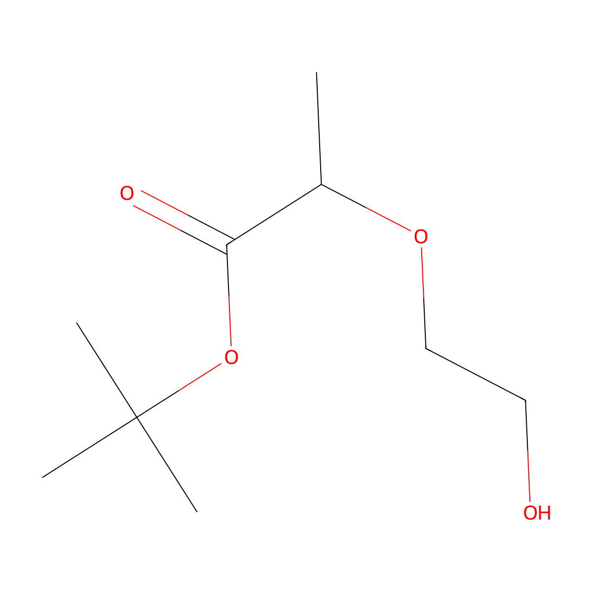 Tert-butyl 2-(2-hydroxyethoxy)propanoate molecular structure, CAS 2990421-11-7