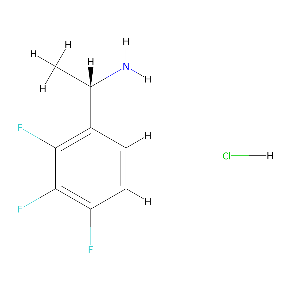 (1S)-1-(2,3,4-trifluorophenyl)ethan-1-amine hydrochloride molecular structure, CAS 2990438-51-0