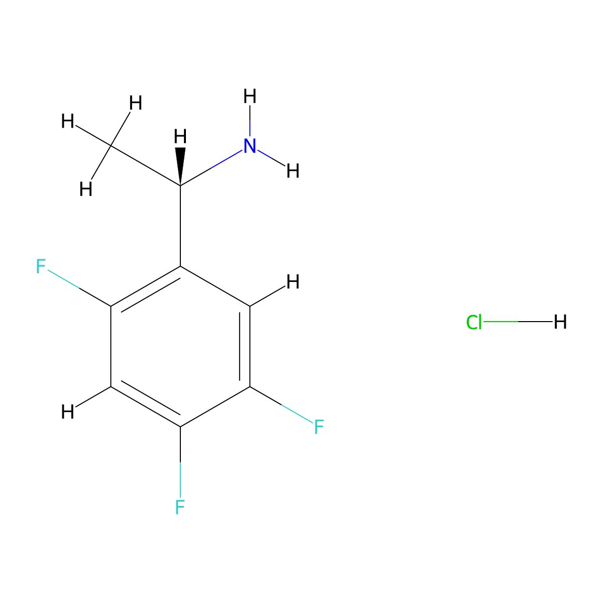 (1S)-1-(2,4,5-trifluorophenyl)ethan-1-amine hydrochloride molecular structure, CAS 2990476-45-2