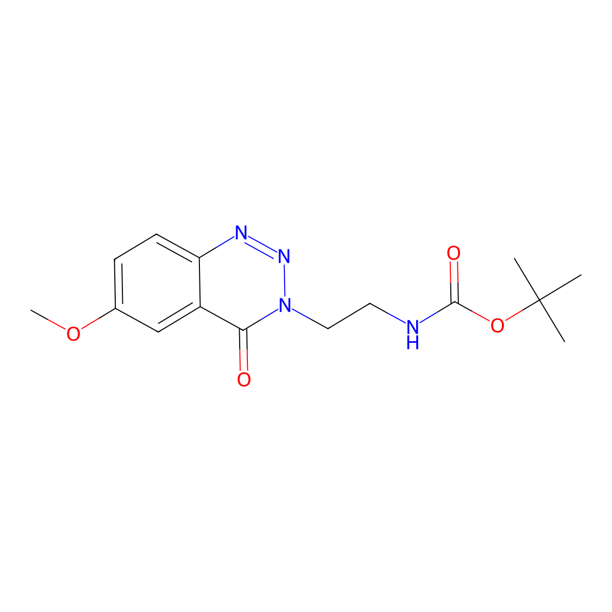 tert-butyl N-[2-(6-methoxy-4-oxo-3,4-dihydro-1,2,3-benzotriazin-3-yl)ethyl]carbamate molecular structure, CAS 2990482-68-1