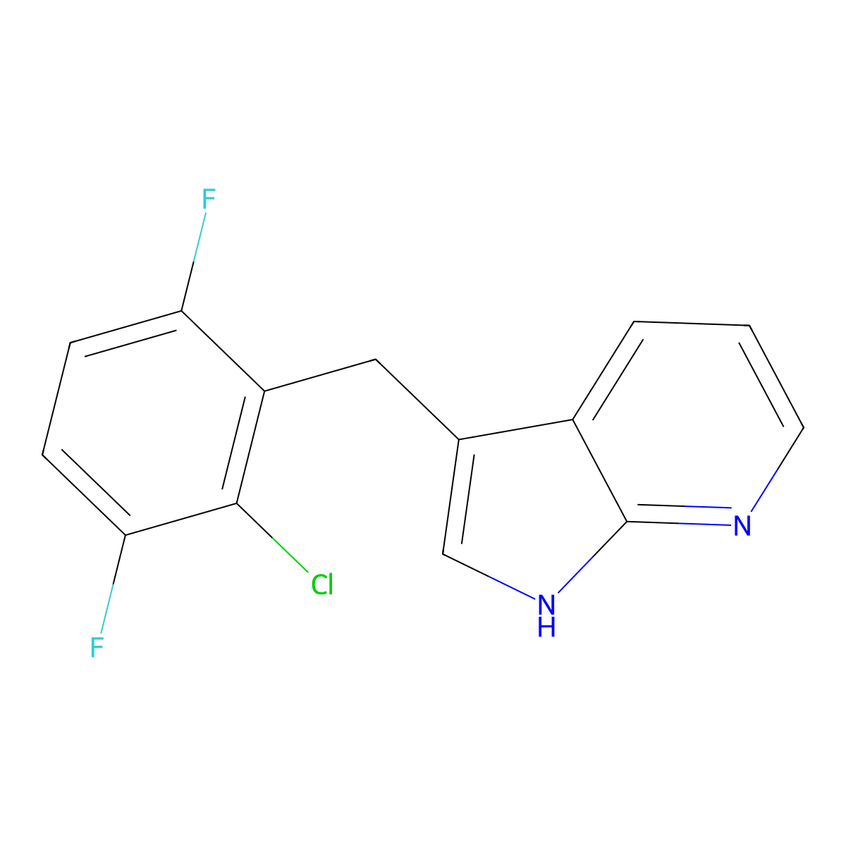 3-(2-chloro-3,6-difluorobenzyl)-1H-pyrrolo[2,3-b]pyridine molecular structure, CAS 2990482-96-5