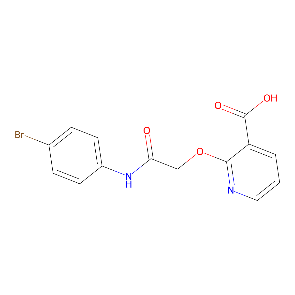2-(2-((4-Bromophenyl)amino)-2-oxoethoxy)nicotinic acid molecular structure, CAS 2990488-75-8
