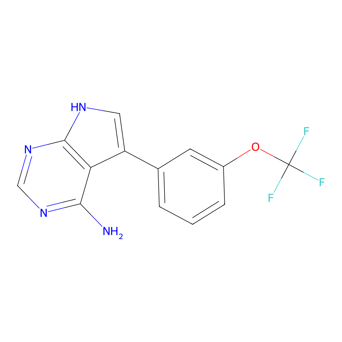 5-(3-(Trifluoromethoxy)phenyl)-7H-pyrrolo[2,3-d]pyrimidin-4-amine molecular structure, CAS 2990498-63-8