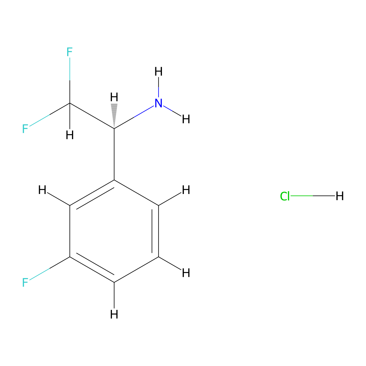 (S)-2,2-Difluoro-1-(3-fluorophenyl)ethan-1-amine hydrochloride molecular structure, CAS 2990518-47-1