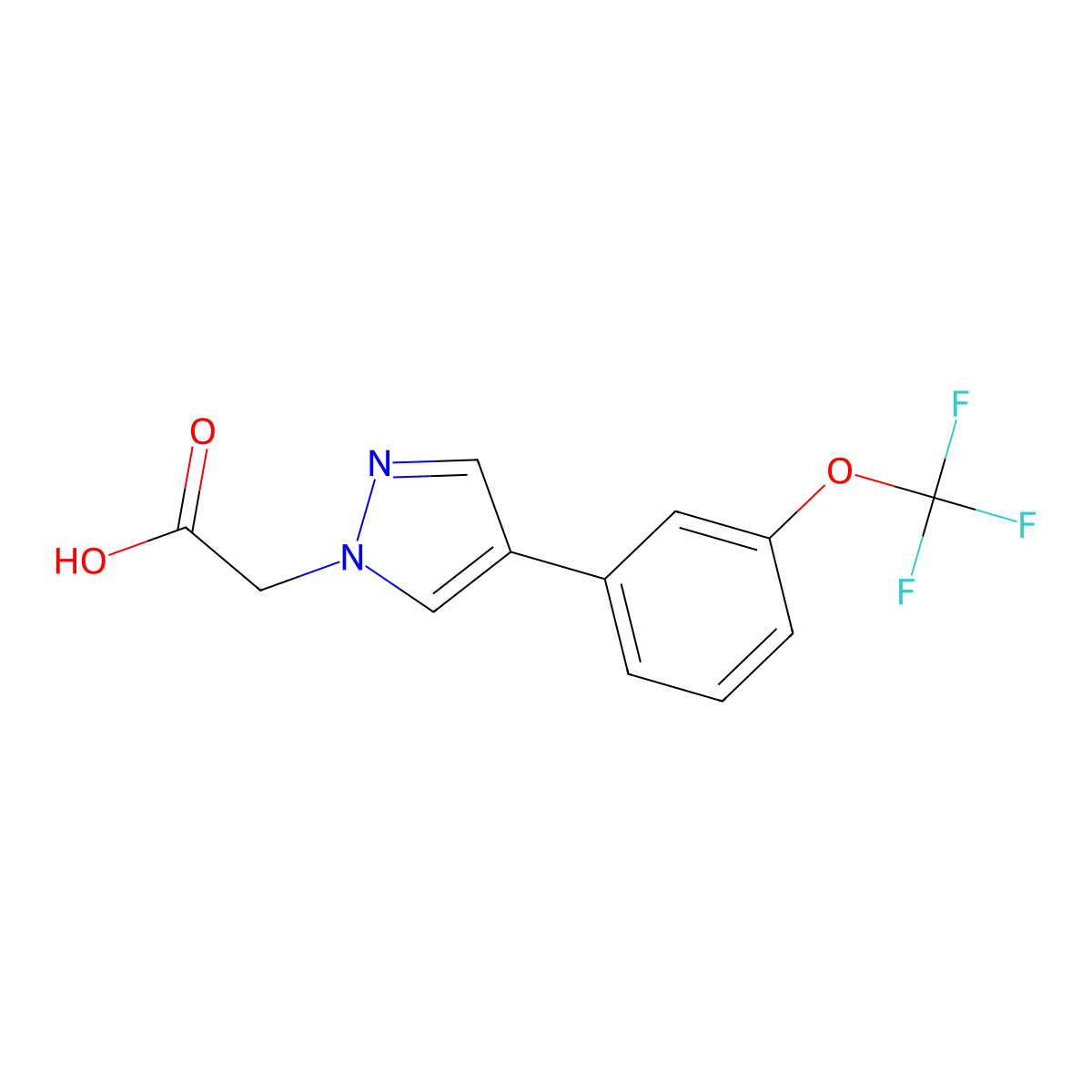 2-(4-(3-(Trifluoromethoxy)phenyl)-1H-pyrazol-1-yl)acetic acid molecular structure, CAS 2990525-25-0