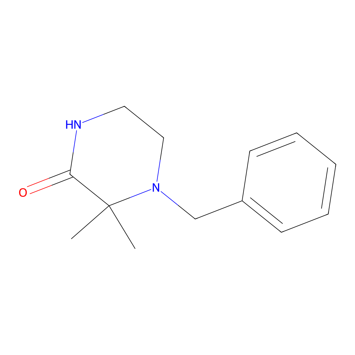 4-Benzyl-3,3-dimethylpiperazin-2-one molecular structure, CAS 29906-46-5