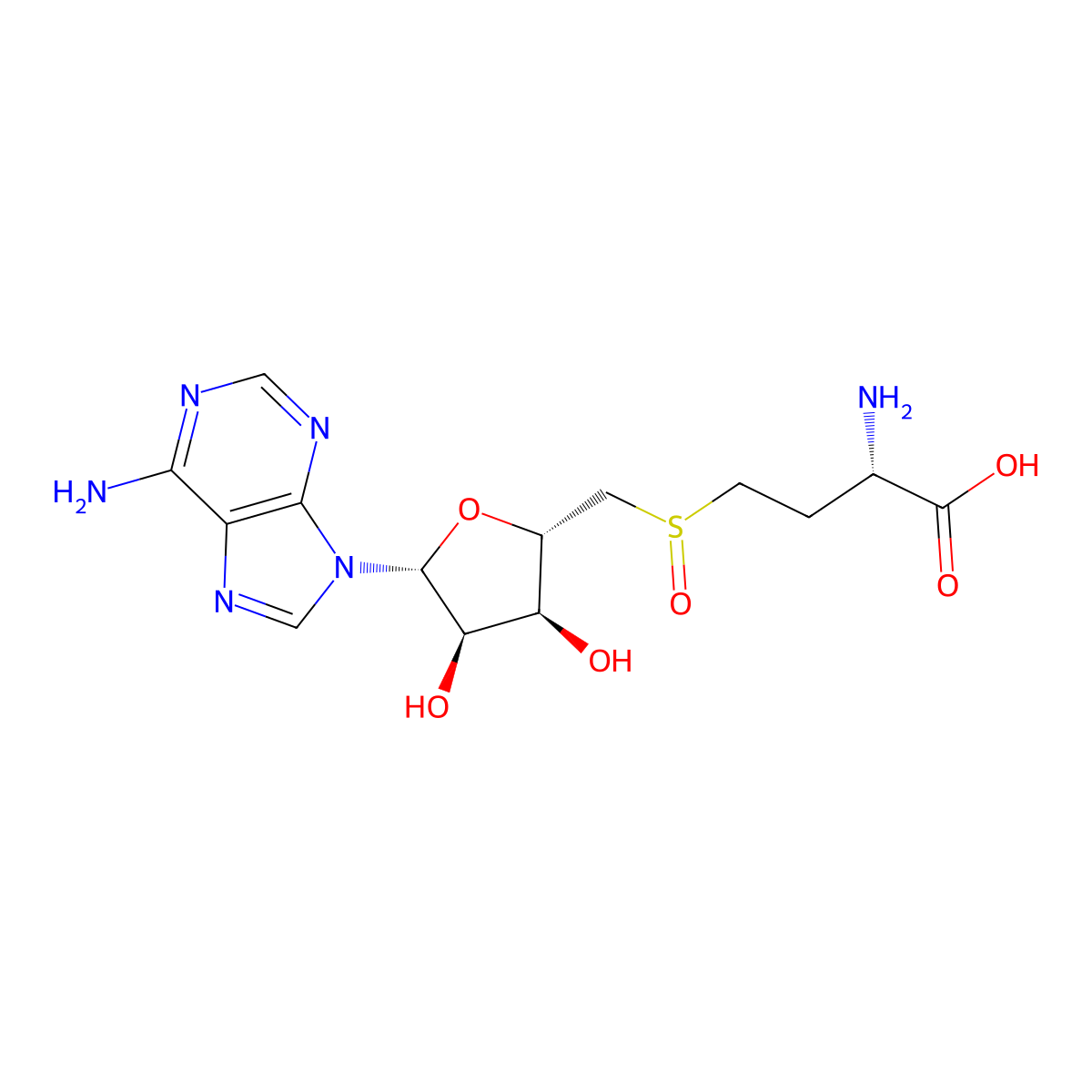 (2S)-2-Amino-4-[[(2S,3S,4R,5R)-5-(6-aminopurin-9-yl)-3,4-dihydroxyoxolan-2-yl]methylsulfinyl]butanoic acid molecular structure, CAS 29907-86-6