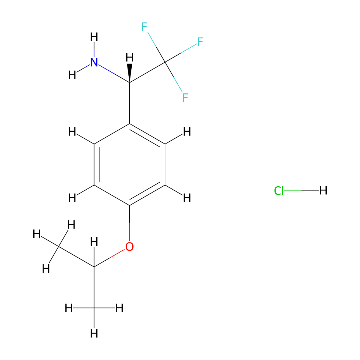 (S)-2,2,2-Trifluoro-1-(4-isopropoxyphenyl)ethanamine Hydrochloride molecular structure, CAS 2990712-56-4