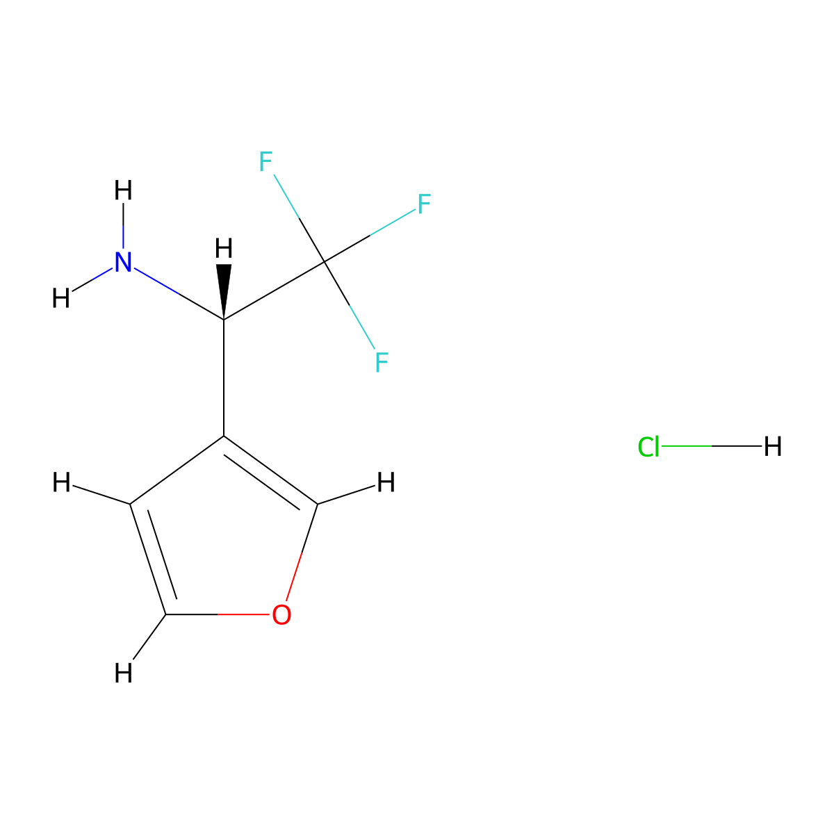 (S)-2,2,2-trifluoro-1-(furan-3-yl)ethan-1-amine hydrochloride molecular structure, CAS 2990714-00-4