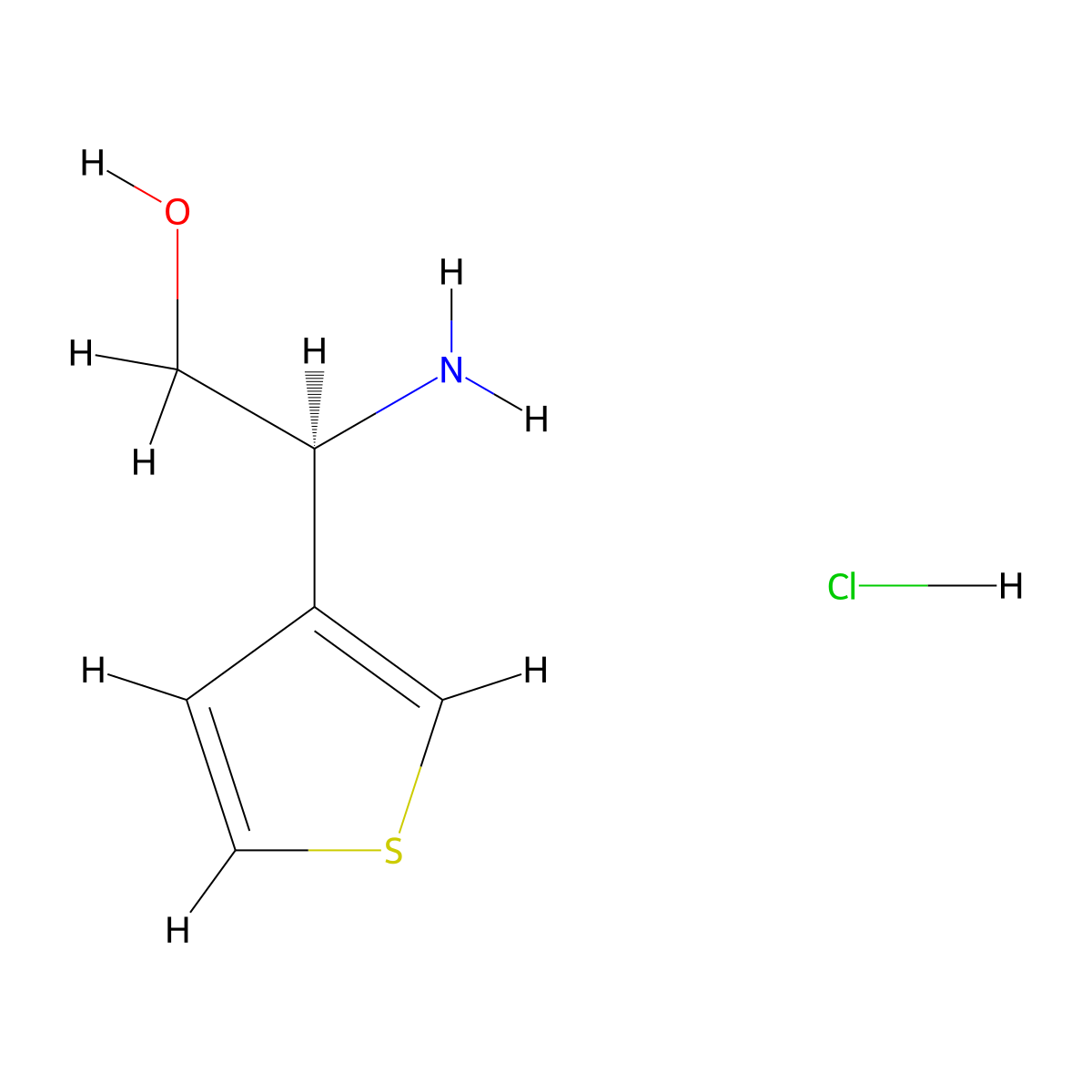 (S)-2-Amino-2-(thiophen-3-yl)ethan-1-ol hydrochloride molecular structure, CAS 2990754-44-2