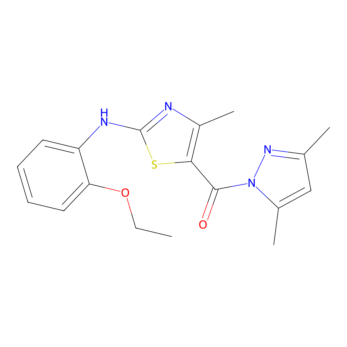 5-(3,5-dimethyl-1H-pyrazole-1-carbonyl)-N-(2-ethoxyphenyl)-4-methyl-1,3-thiazol-2-amine molecular structure, CAS 2990771-29-2