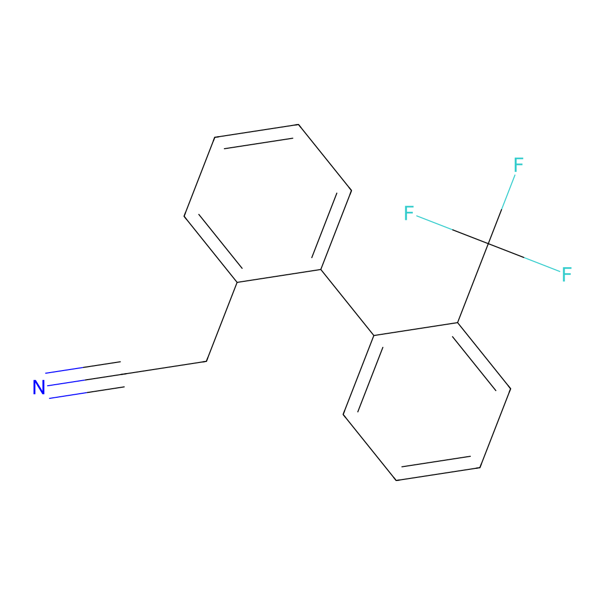 2-(2'-(Trifluoromethyl)-[1,1'-biphenyl]-2-yl)acetonitrile molecular structure, CAS 2990815-87-5
