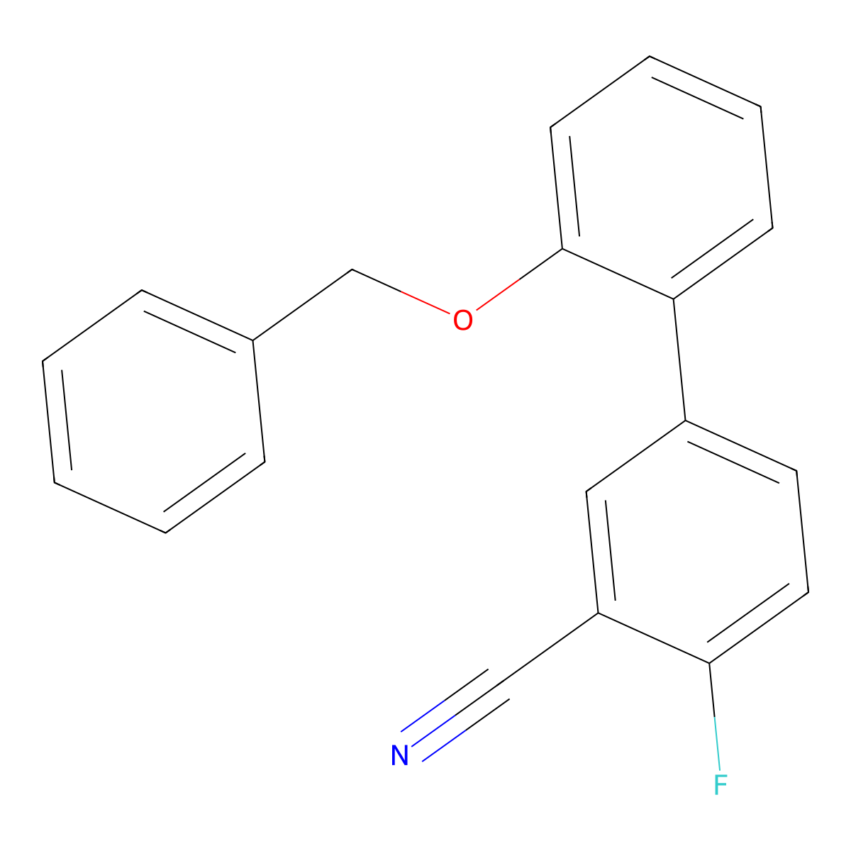 2'-(Benzyloxy)-4-fluoro-[1,1'-biphenyl]-3-carbonitrile molecular structure, CAS 2990835-07-7