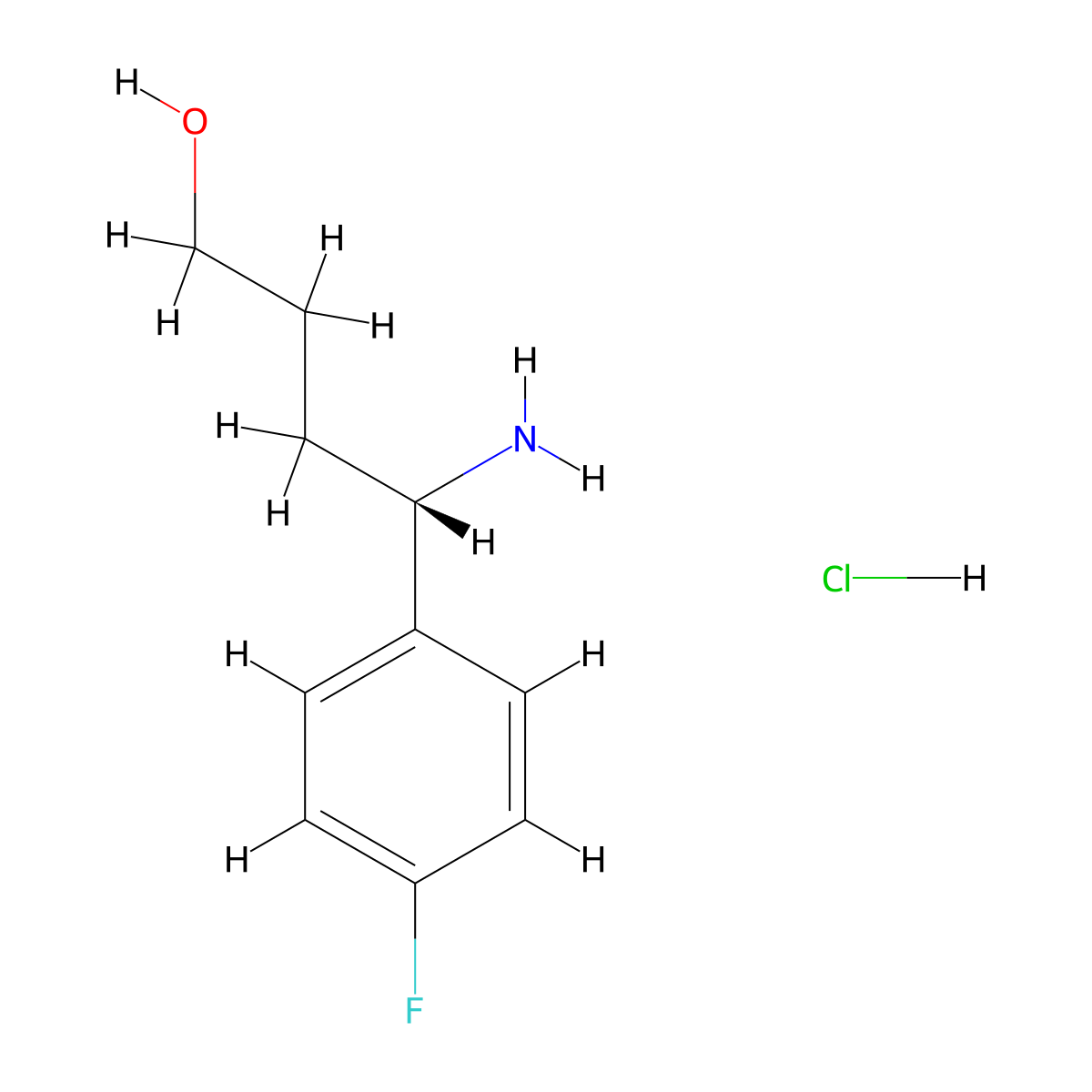 (4S)-4-Amino-4-(4-fluorophenyl)butan-1-OL hydrochloride molecular structure, CAS 2990844-89-6